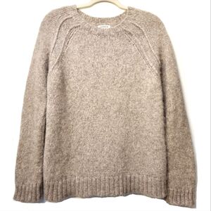 Aymara Baby Alpaca and Wool Super Soft Tan Color Crewneck Sweater Size M…
